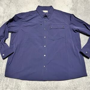 Duluth Trading Shirt Flexpedition Jacket Mens 3XL Long Sleeve Snap Blue